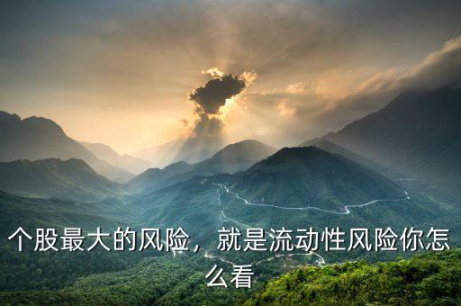 流動(dòng)性風(fēng)險(xiǎn)是什么,就是流動(dòng)性風(fēng)險(xiǎn)。你怎么看