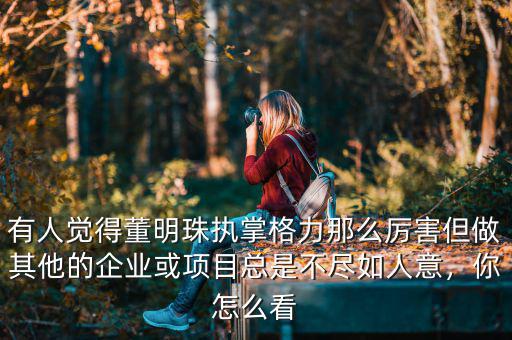 有人覺得董明珠執(zhí)掌格力那么厲害但做其他的企業(yè)或項(xiàng)目總是不盡如人意，你怎么看