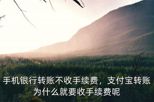 手機銀行轉賬不收手續(xù)費，支付寶轉賬為什么就要收手續(xù)費呢