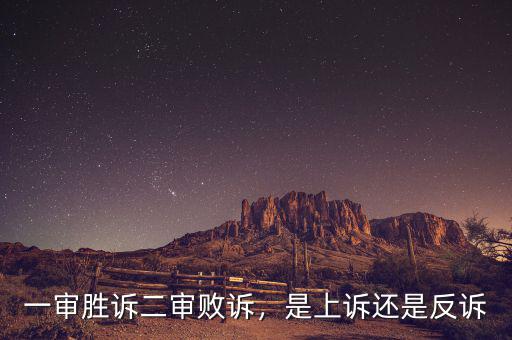 一審勝訴二審敗訴，是上訴還是反訴