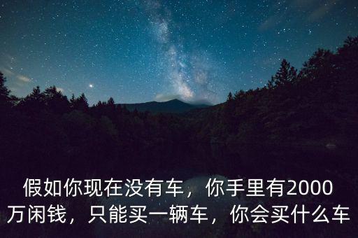假如你現(xiàn)在沒有車，你手里有2000萬(wàn)閑錢，只能買一輛車，你會(huì)買什么車
