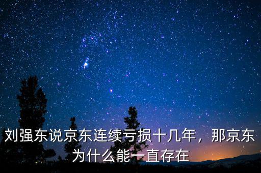 劉強(qiáng)東說京東連續(xù)虧損十幾年，那京東為什么能一直存在