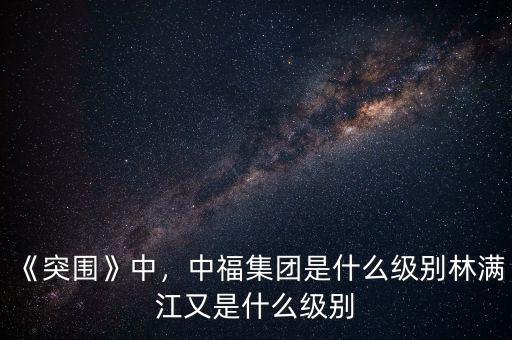 《突圍》中，中福集團(tuán)是什么級(jí)別林滿江又是什么級(jí)別