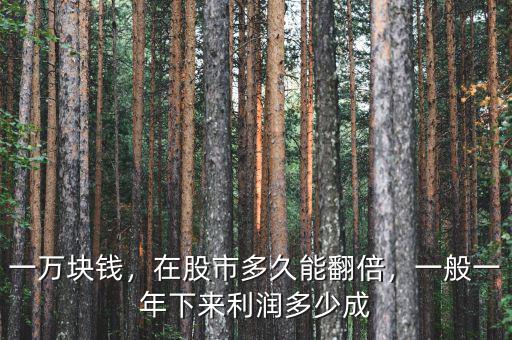 一萬塊錢，在股市多久能翻倍，一般一年下來利潤多少成