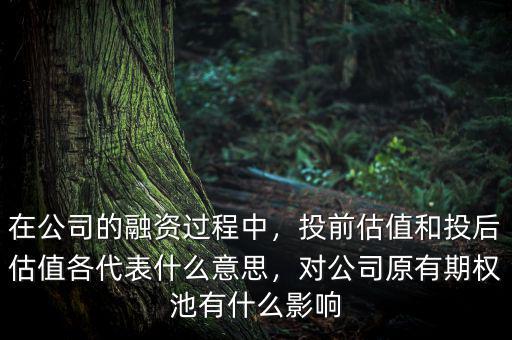 在公司的融資過程中，投前估值和投后估值各代表什么意思，對公司原有期權(quán)池有什么影響