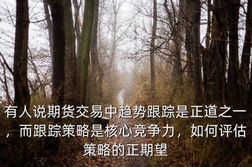 有人說期貨交易中趨勢跟蹤是正道之一，而跟蹤策略是核心競爭力，如何評估策略的正期望