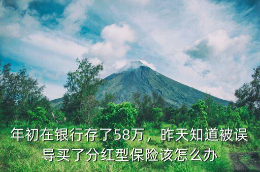 年初在銀行存了58萬(wàn)，昨天知道被誤導(dǎo)買了分紅型保險(xiǎn)該怎么辦