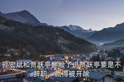 孫宏斌和賈躍亭翻臉了說賈躍亭要是不辭職，就得被開除