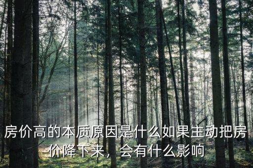 房?jī)r(jià)高的本質(zhì)原因是什么如果主動(dòng)把房?jī)r(jià)降下來，會(huì)有什么影響