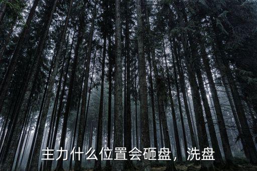主力什么位置會(huì)砸盤，洗盤