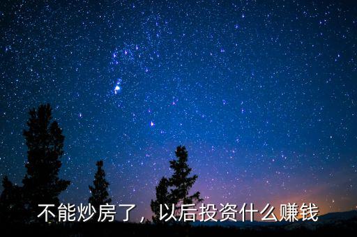 不能炒房了，以后投資什么賺錢