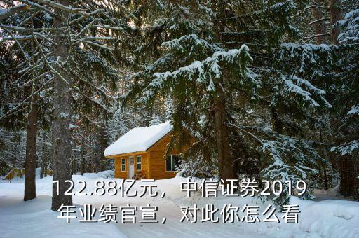 122.88億元，中信證券2019年業(yè)績(jī)官宣，對(duì)此你怎么看