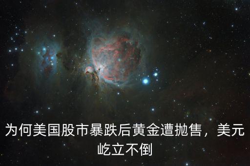為何美國股市暴跌后黃金遭拋售，美元屹立不倒
