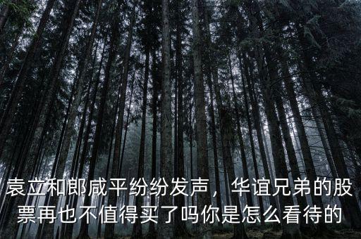 袁立和郎咸平紛紛發(fā)聲，華誼兄弟的股票再也不值得買了嗎你是怎么看待的