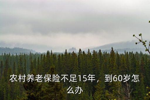 農(nóng)村養(yǎng)老保險不足15年，到60歲怎么辦