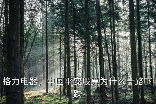 格力電器，中國平安股票為什么一路下跌