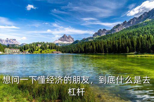 想問一下懂經(jīng)濟(jì)的朋友，到底什么是去杠桿