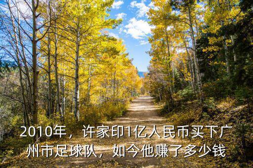 2010年，許家印1億人民幣買下廣州市足球隊，如今他賺了多少錢