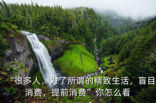 “很多人，為了所謂的精致生活，盲目消費(fèi)，提前消費(fèi)”你怎么看
