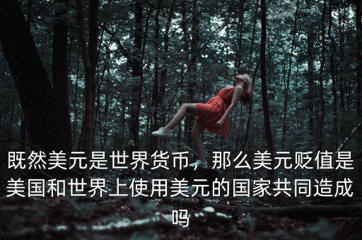 既然美元是世界貨幣，那么美元貶值是美國和世界上使用美元的國家共同造成嗎