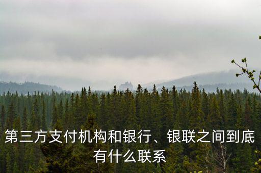 第三方支付機(jī)構(gòu)和銀行、銀聯(lián)之間到底有什么聯(lián)系