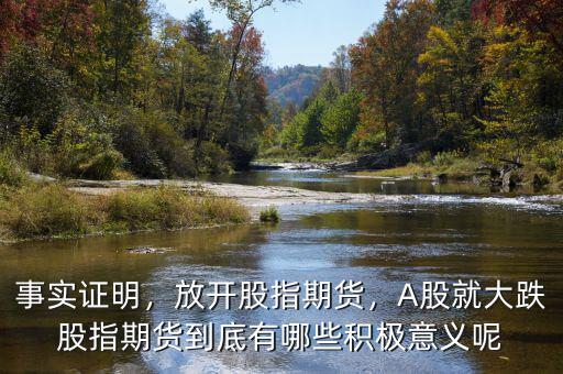 事實(shí)證明，放開股指期貨，A股就大跌股指期貨到底有哪些積極意義呢