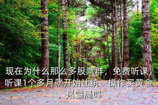 現在為什么那么多股票群，免費聽課，聽課1個多月就開始讓統(tǒng)一操作買黃金，是騙局嗎