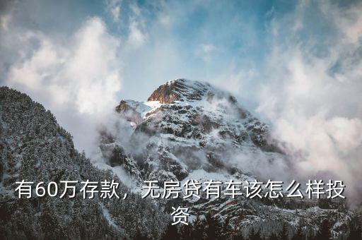有60萬存款，無房貸有車該怎么樣投資
