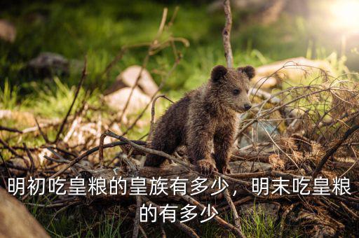 明初吃皇糧的皇族有多少，明末吃皇糧的有多少