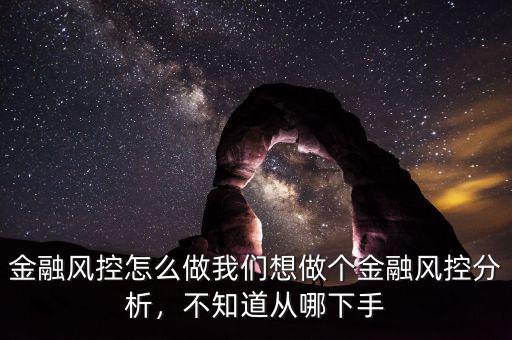 金融風(fēng)控怎么做我們想做個(gè)金融風(fēng)控分析，不知道從哪下手