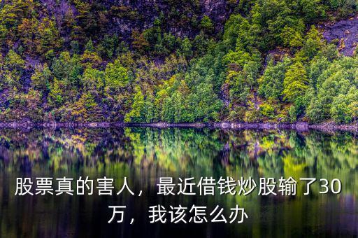 股票真的害人，最近借錢炒股輸了30萬，我該怎么辦