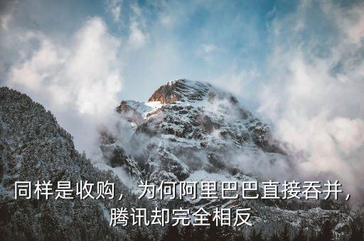 同樣是收購(gòu)，為何阿里巴巴直接吞并，騰訊卻完全相反