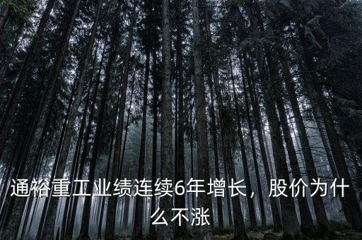 通裕重工業(yè)績(jī)連續(xù)6年增長(zhǎng)，股價(jià)為什么不漲
