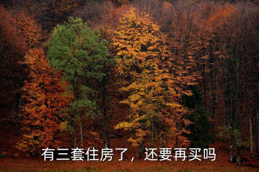 有三套住房了，還要再買嗎