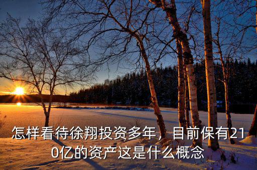 怎樣看待徐翔投資多年，目前保有210億的資產(chǎn)這是什么概念