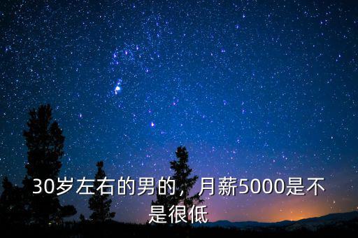 30歲左右的男的，月薪5000是不是很低