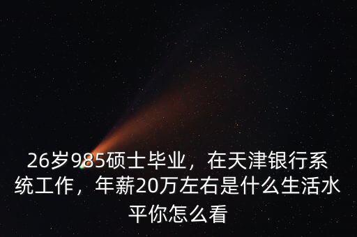26歲985碩士畢業(yè)，在天津銀行系統(tǒng)工作，年薪20萬左右是什么生活水平你怎么看
