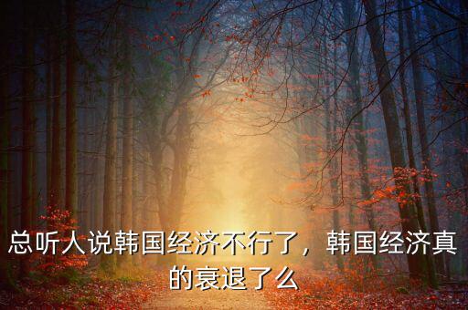總聽(tīng)人說(shuō)韓國(guó)經(jīng)濟(jì)不行了，韓國(guó)經(jīng)濟(jì)真的衰退了么
