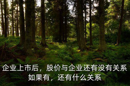 企業(yè)上市后，股價與企業(yè)還有沒有關(guān)系如果有，還有什么關(guān)系