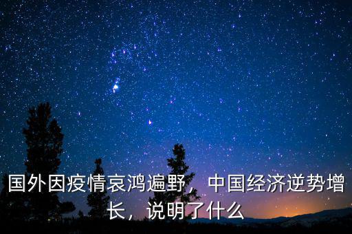 國外因疫情哀鴻遍野，中國經(jīng)濟逆勢增長，說明了什么