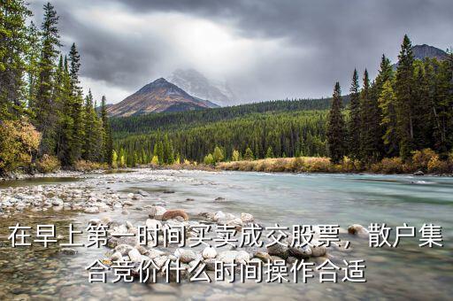 在早上第一時(shí)間買(mǎi)賣(mài)成交股票，散戶(hù)集合競(jìng)價(jià)什么時(shí)間操作合適