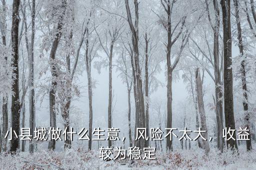 小縣城做什么生意，風(fēng)險不太大，收益較為穩(wěn)定