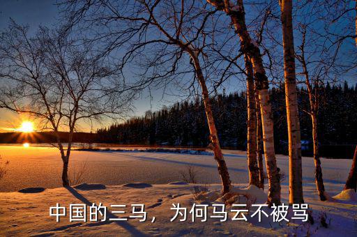 中國的三馬，為何馬云不被罵