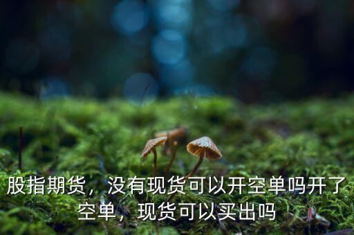 股指期貨，沒(méi)有現(xiàn)貨可以開(kāi)空單嗎開(kāi)了空單，現(xiàn)貨可以買出嗎