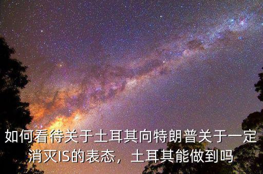 如何看待關(guān)于土耳其向特朗普關(guān)于一定消滅IS的表態(tài)，土耳其能做到嗎