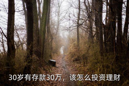30歲有存款30萬，該怎么投資理財