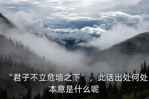 “君子不立危墻之下”，此話出處何處本意是什么呢