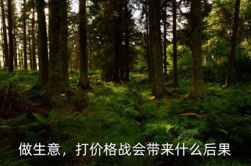 做生意，打價(jià)格戰(zhàn)會(huì)帶來什么后果
