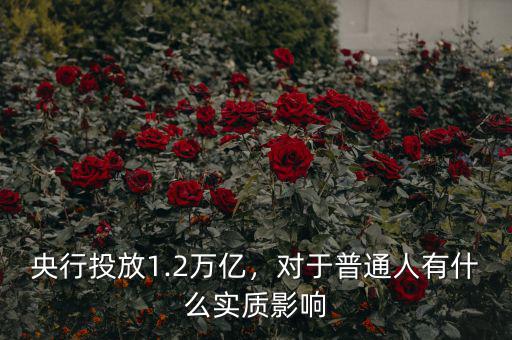 央行投放1.2萬億，對于普通人有什么實質(zhì)影響