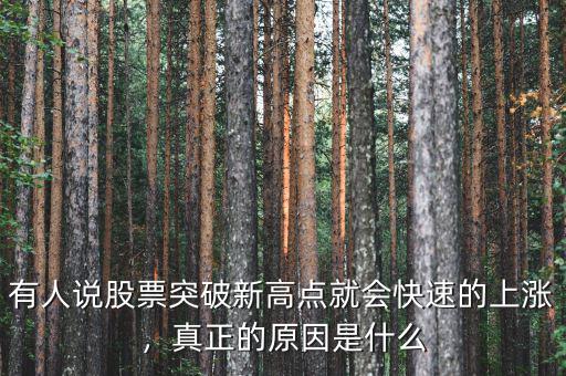 有人說(shuō)股票突破新高點(diǎn)就會(huì)快速的上漲，真正的原因是什么